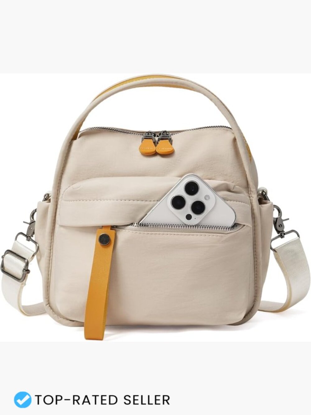 Nylon Crossbody Bag Satchel Top Handle Adjustable Strap Lightweight Everyday